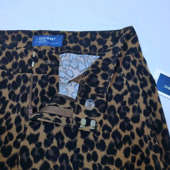 Old Navy Harper Mid Rise Pants Womens Sz 0 Leopard Cheetah Brown Black 28x25 NWT - Picture 8 of 13